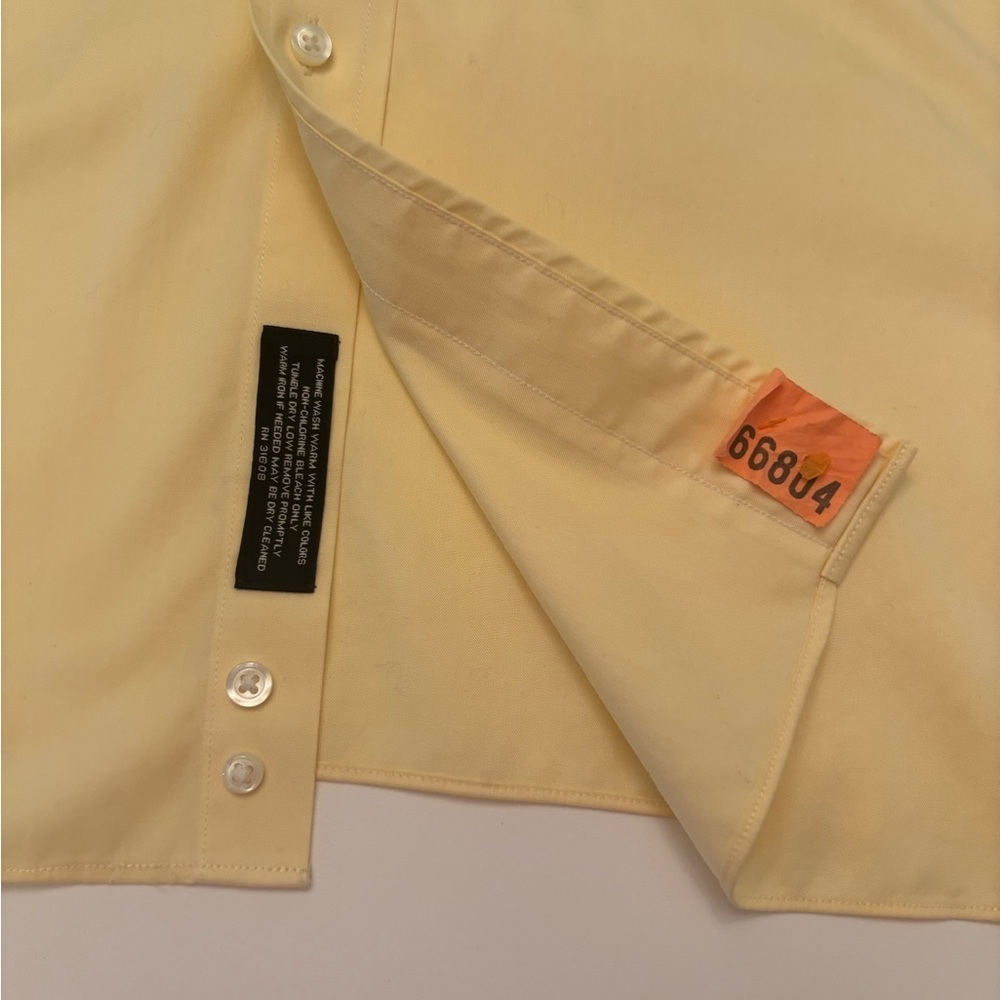 Jos. A. Bank Traveler’s Collection Men’s Dress Shirt 18.5 33 Yellow Cotton - Picture 3 of 6